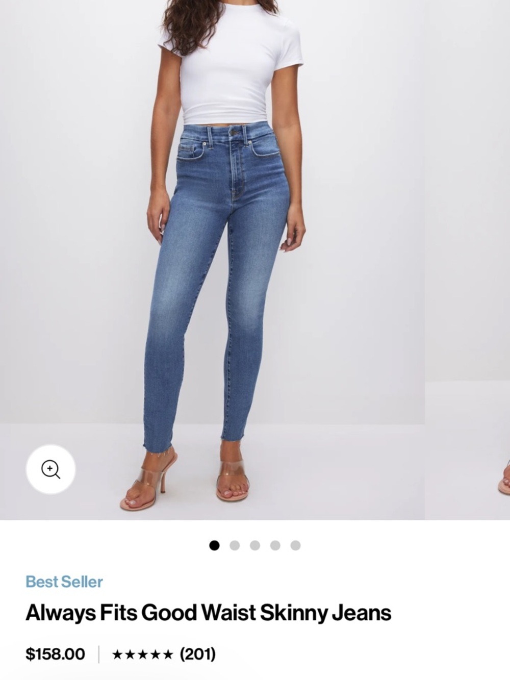 Good American High-Rise Skinny Jeans - Medium Blue Wash